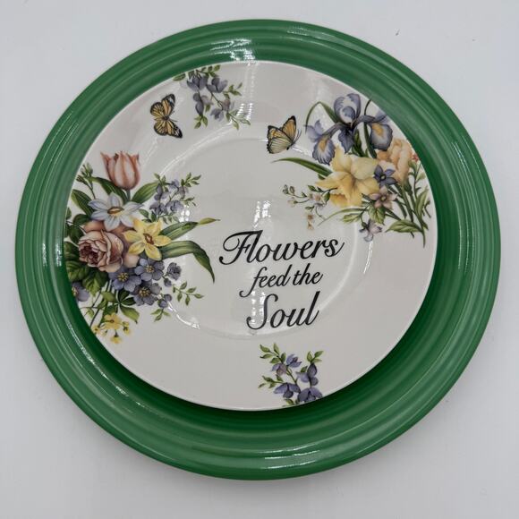 Set of 4 Salad Plates Flowers Feed the Soul By Lily Creek - Picture 5 of 8